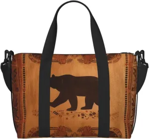 Sports Gym Bag for Women Men Travel Duffel Bag Tote Bear Weekender Bag Canvas Carry on Overnight Bag for Travel Swimming Fitness Workout Sports Duffle Bag