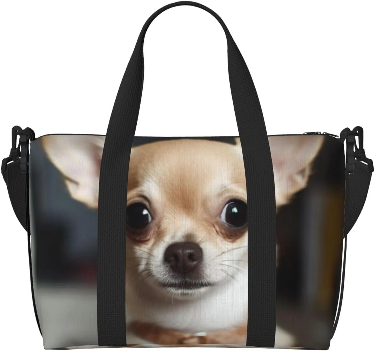 Sports Gym Bag for Women Men Travel Duffel Bag Tote cute chihuahua Weekender Bag Canvas Carry on Overnight Bag for Travel Swimming Fitness Workout Sports Duffle Bag