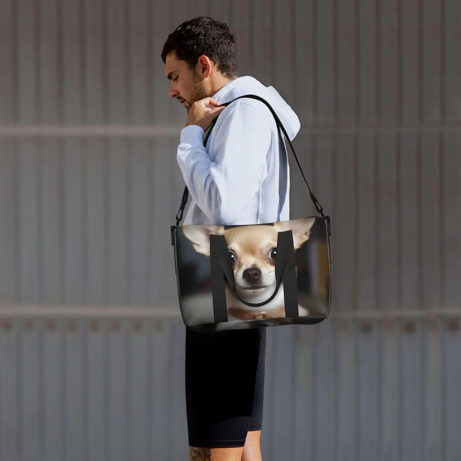 Sports Gym Bag for Women Men Travel Duffel Bag Tote cute chihuahua Weekender Bag Canvas Carry on Overnight Bag for Travel Swimming Fitness Workout Sports Duffle Bag