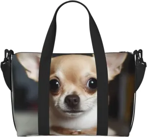 Sports Gym Bag for Women Men Travel Duffel Bag Tote cute chihuahua Weekender Bag Canvas Carry on Overnight Bag for Travel Swimming Fitness Workout Sports Duffle Bag