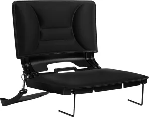 Stadium Bleacher Seat with Foam-Backed Support ，Extra-Wide Bleacher Chair with High-Density Padded Cushion，Portable Folding Stadium Chair