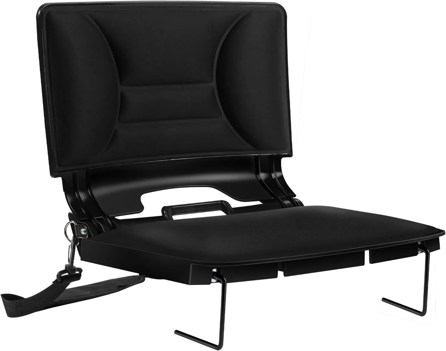 Stadium Bleacher Seat with Foam-Backed Support ，Extra-Wide Bleacher Chair with High-Density Padded Cushion，Portable Folding Stadium Chair