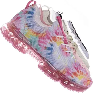 Stretch Elastic Mesh Sneaker - Festival Lace Up Rubber Air Bubble Cushion