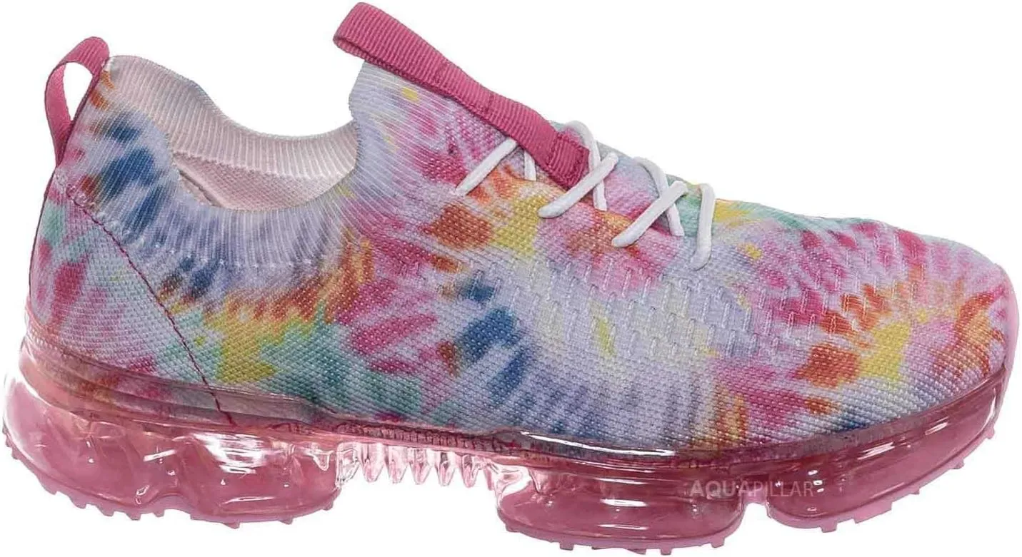 Stretch Elastic Mesh Sneaker - Festival Lace Up Rubber Air Bubble Cushion