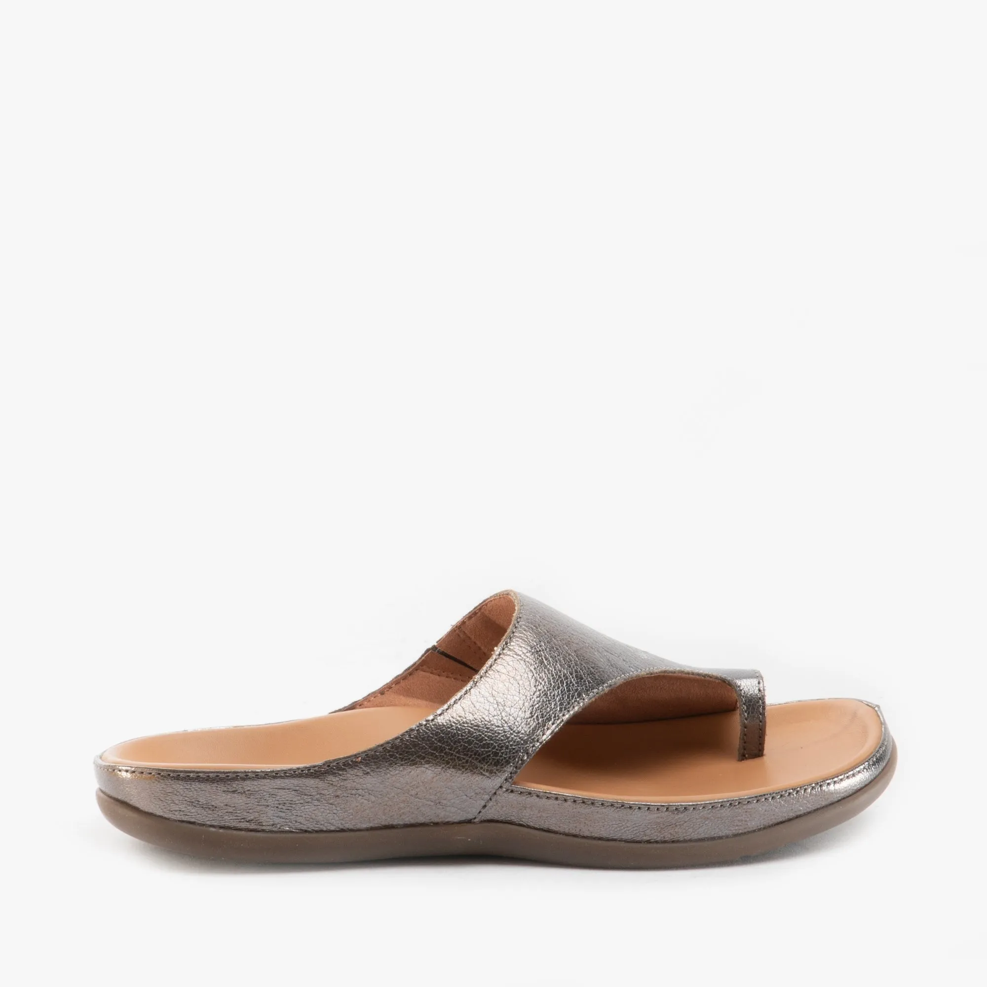 Strive CAPRI Womens Leather Toe Post Sandals Anthracite