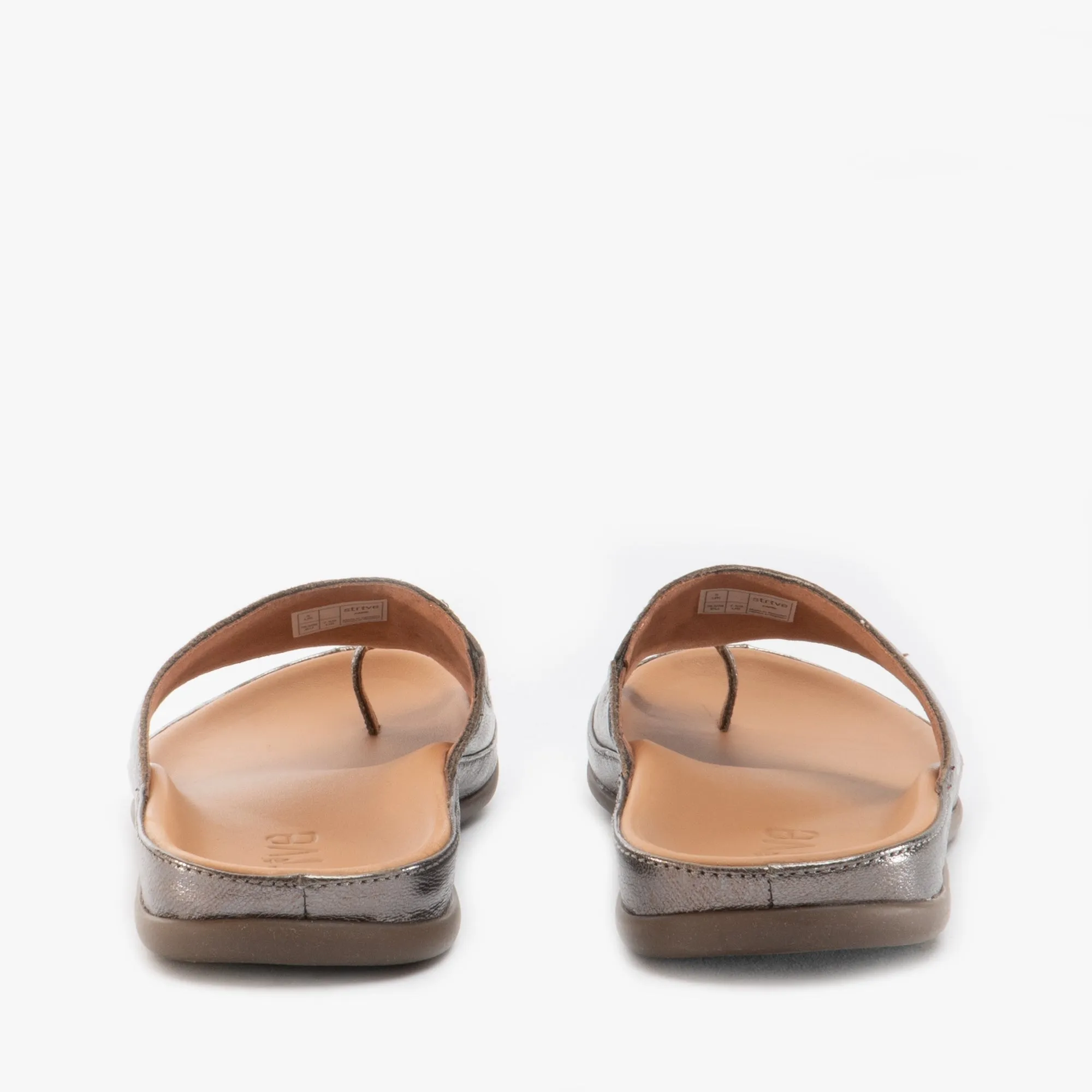 Strive CAPRI Womens Leather Toe Post Sandals Anthracite