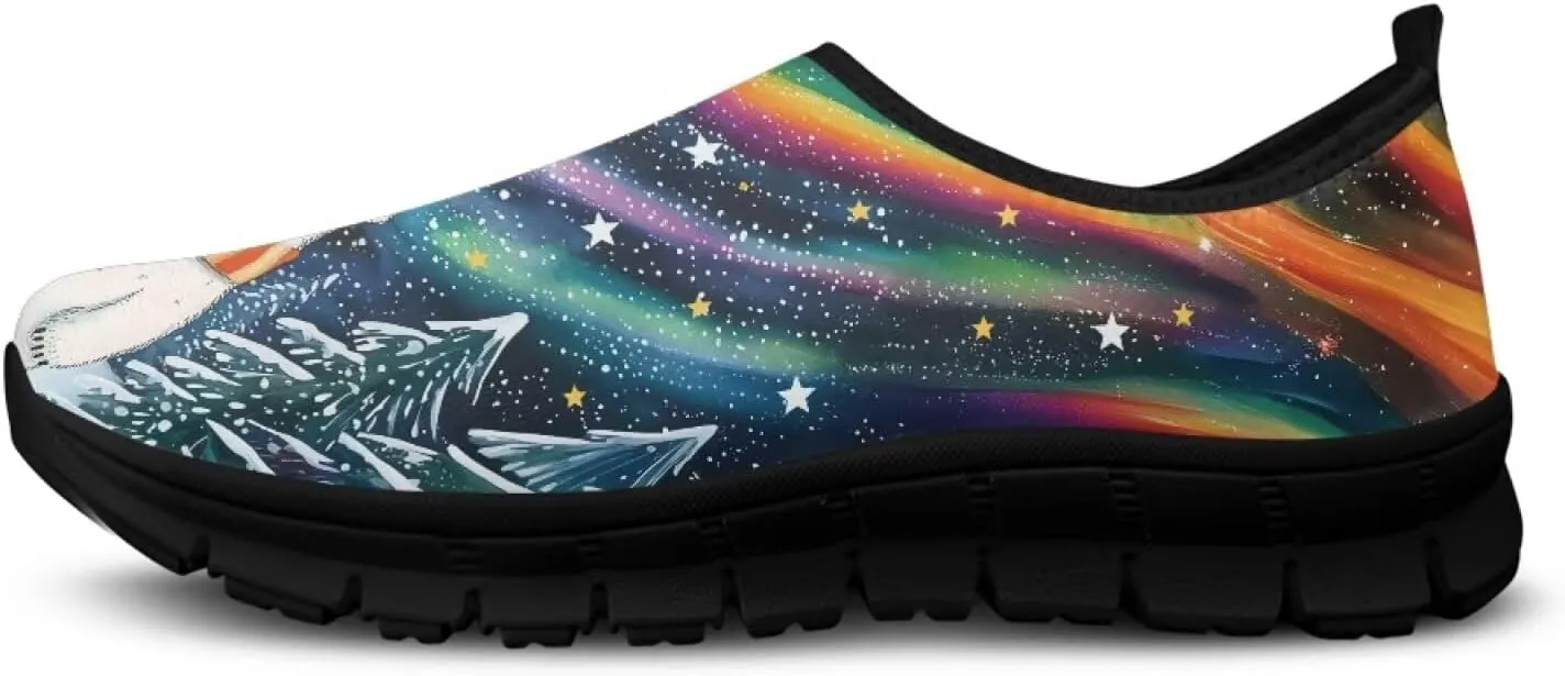 SYtrade Christmas Shoes for Women Walking Slip On Canvas Casual Sneaker Black Sole