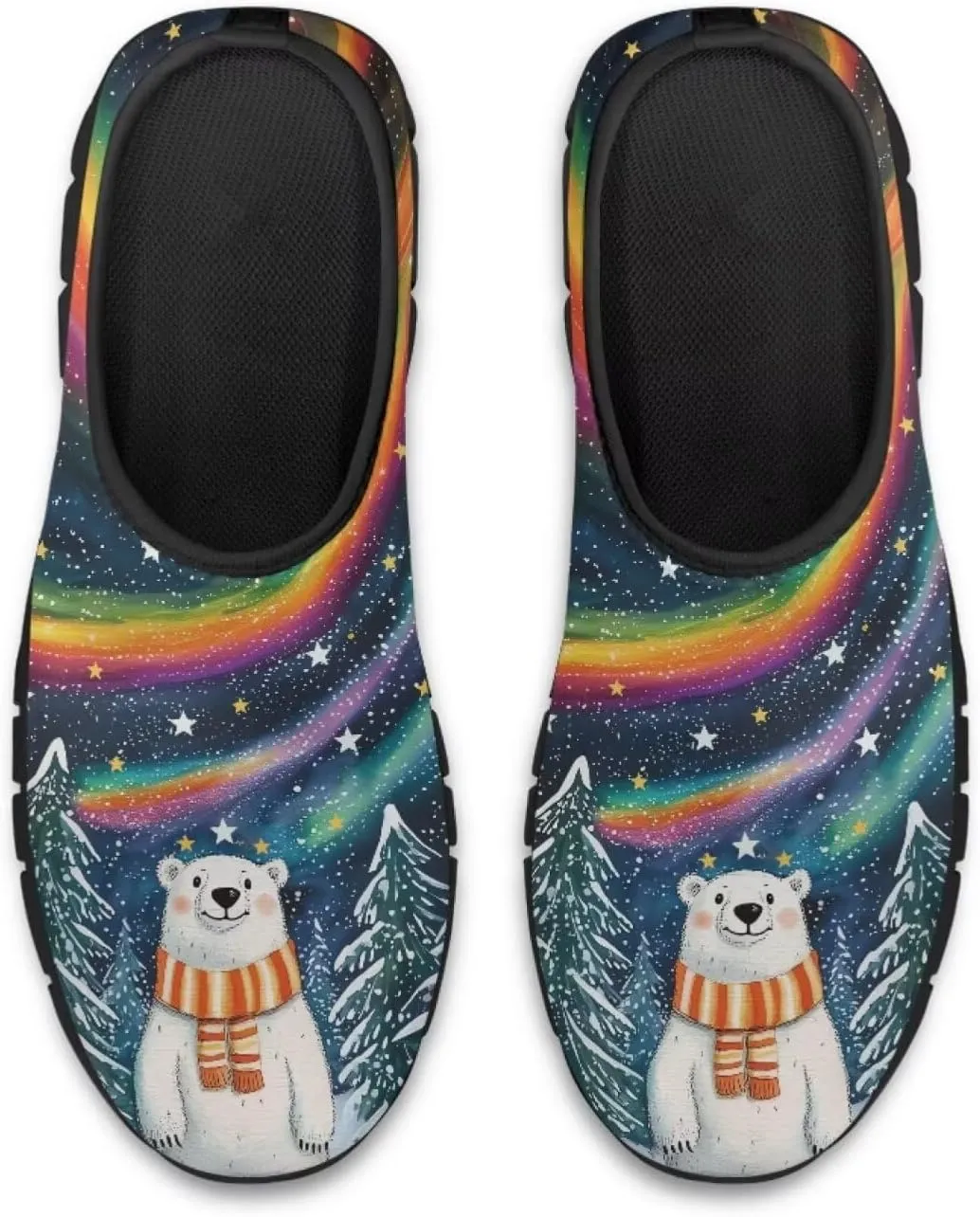 SYtrade Christmas Shoes for Women Walking Slip On Canvas Casual Sneaker Black Sole