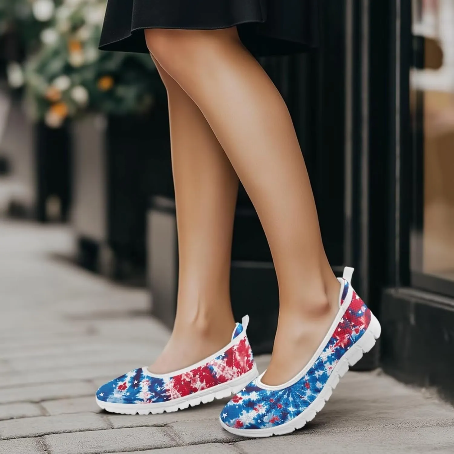 SYtrade Women Slip On Loafers Summer Art Travel Sneakers White Sole