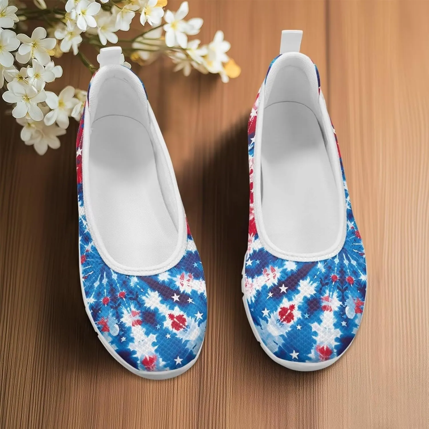 SYtrade Women Slip On Loafers Summer Art Travel Sneakers White Sole