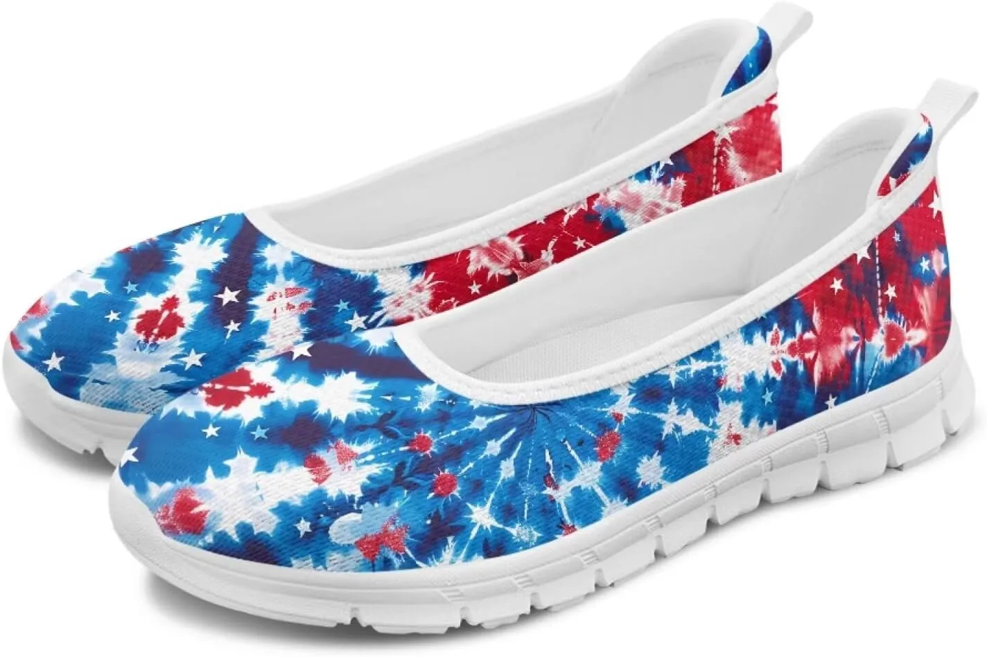SYtrade Women Slip On Loafers Summer Art Travel Sneakers White Sole