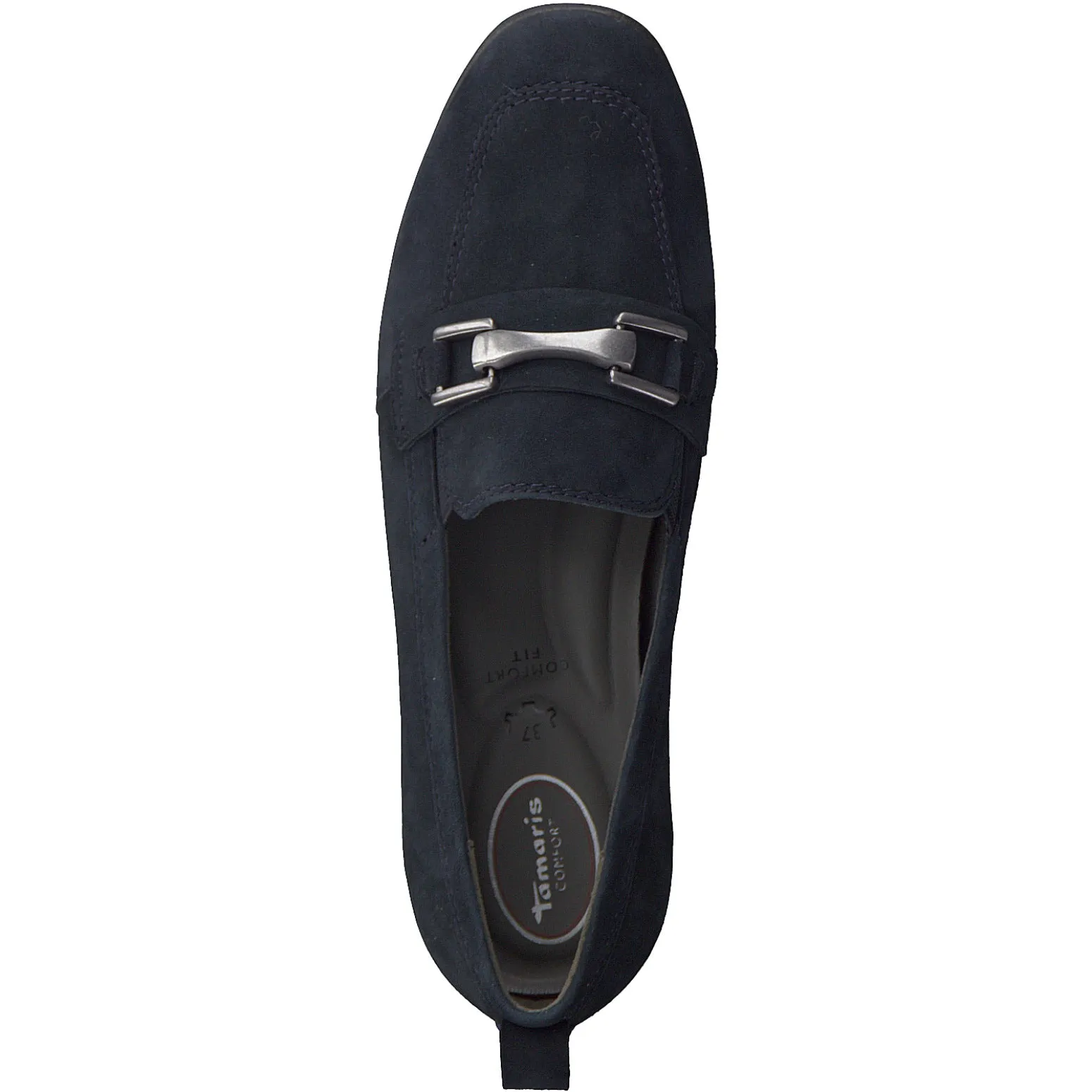 TAMARIS COMFORT - 84205-806 FLAT SLIP-ON SHOE - NAVY SUEDE