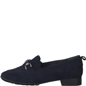 TAMARIS COMFORT - 84205-806 FLAT SLIP-ON SHOE - NAVY SUEDE