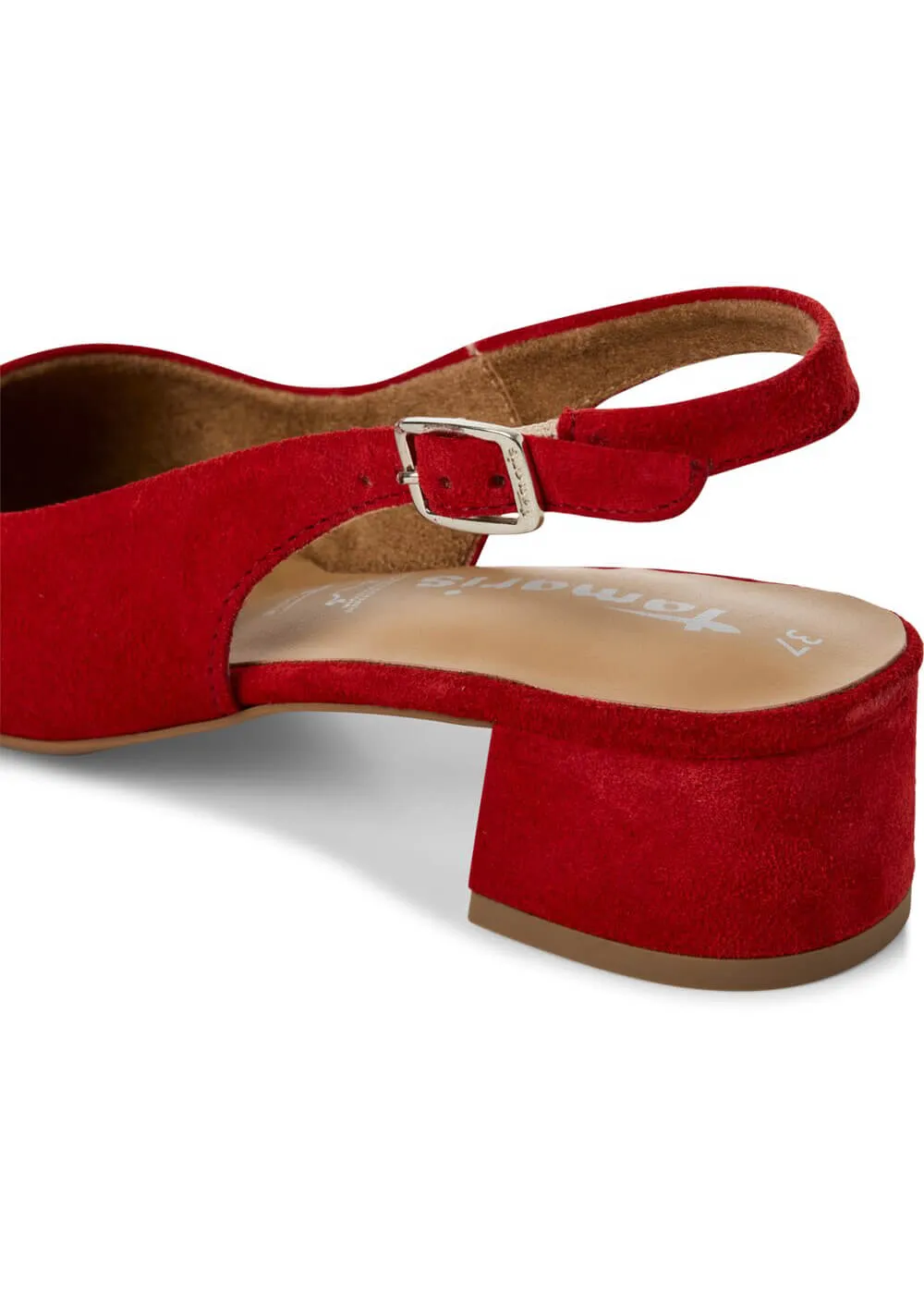 Tamaris Kaylee Slingback Leren Pumps Rood