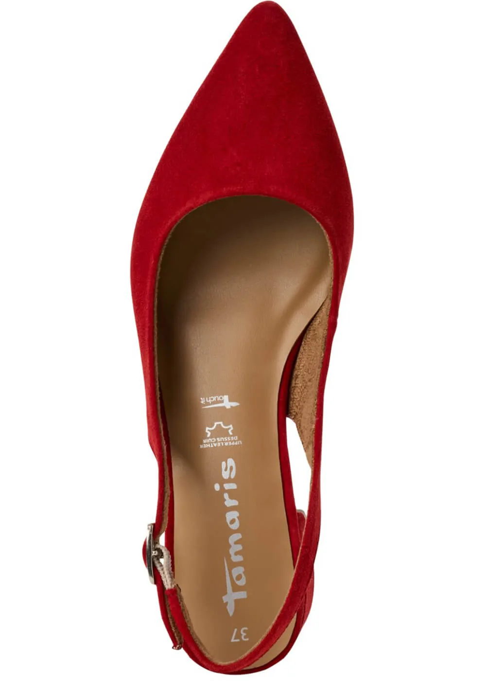 Tamaris Kaylee Slingback Leren Pumps Rood