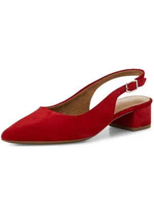 Tamaris Kaylee Slingback Leren Pumps Rood