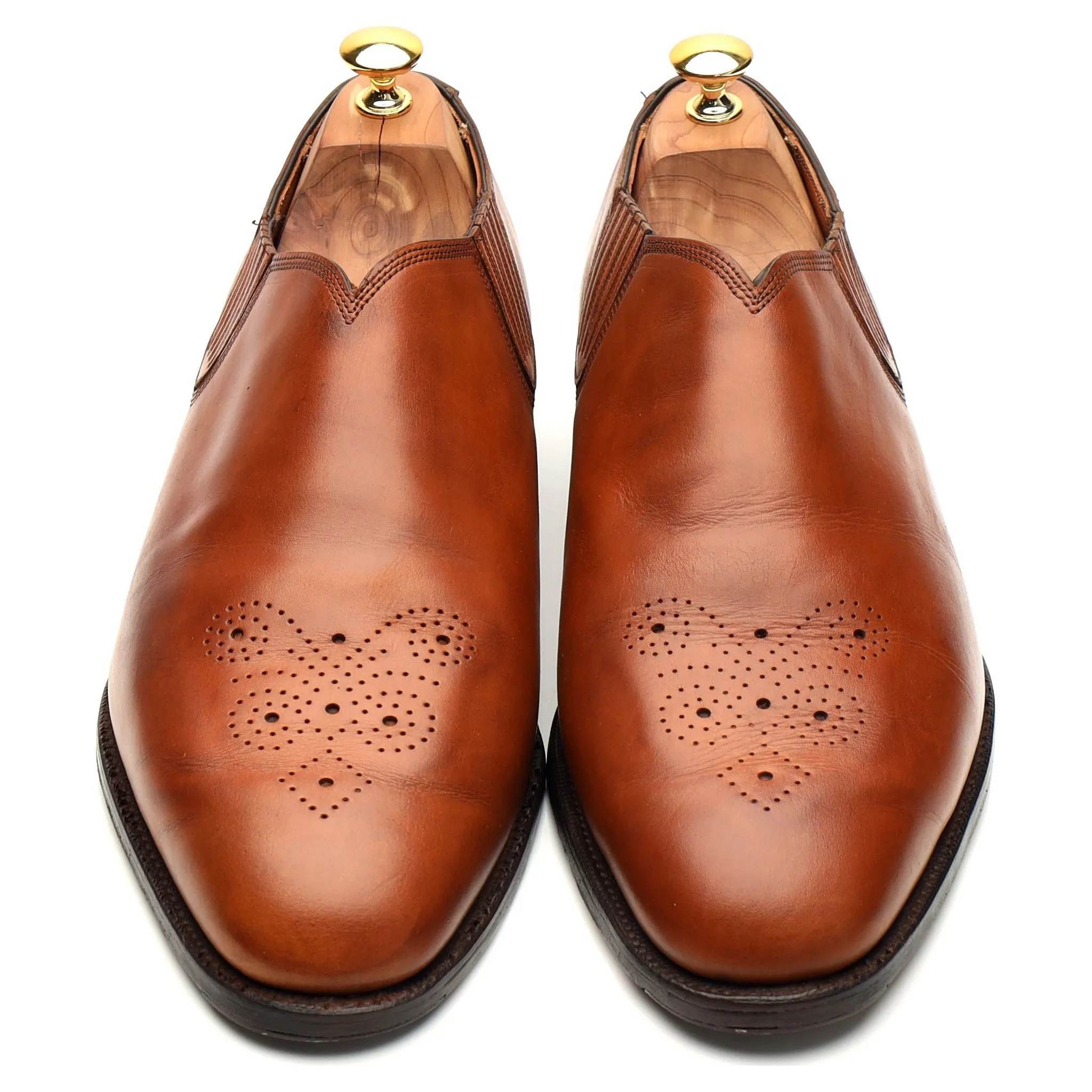 Tan Brown Leather Lazyman Slip On Loafers UK 11 E