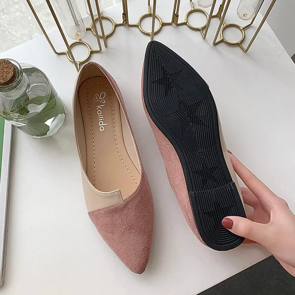 Toe Ballet Splice Flat Color Fashion Pointed Women Shoes On Ballerina Slip Women's sandals Womens Slide Sandal