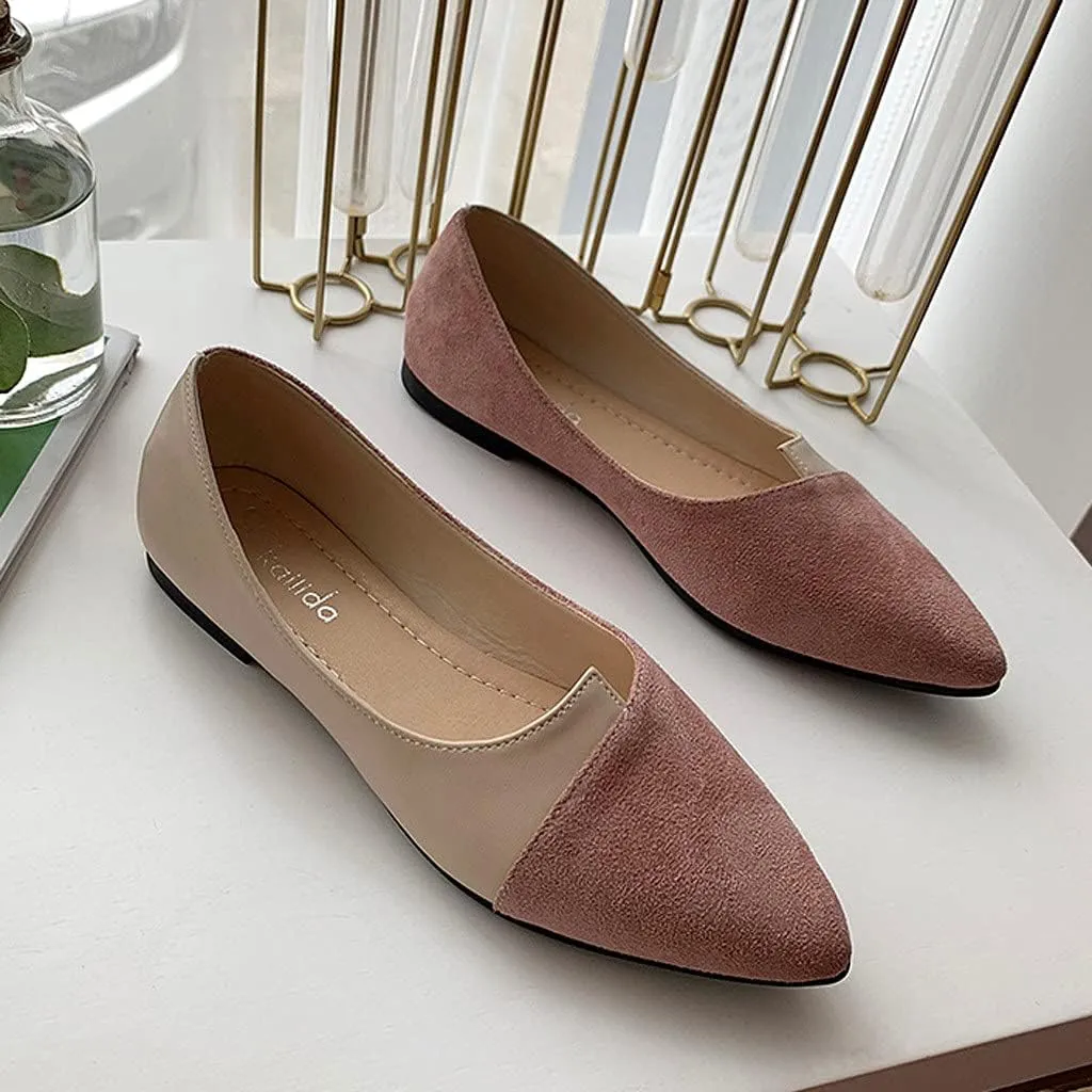 Toe Ballet Splice Flat Color Fashion Pointed Women Shoes On Ballerina Slip Women's sandals Womens Slide Sandal