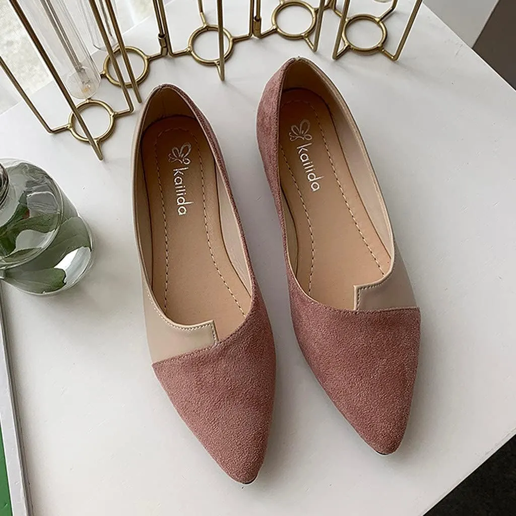 Toe Ballet Splice Flat Color Fashion Pointed Women Shoes On Ballerina Slip Women's sandals Womens Slide Sandal