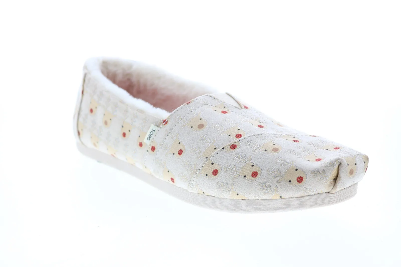 Toms Alpargata 10015654 Womens Beige Canvas Slip On Loafer Flats Shoes