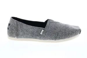 Toms Alpargata 10015676 Womens Black Canvas Slip On Loafer Flats Shoes