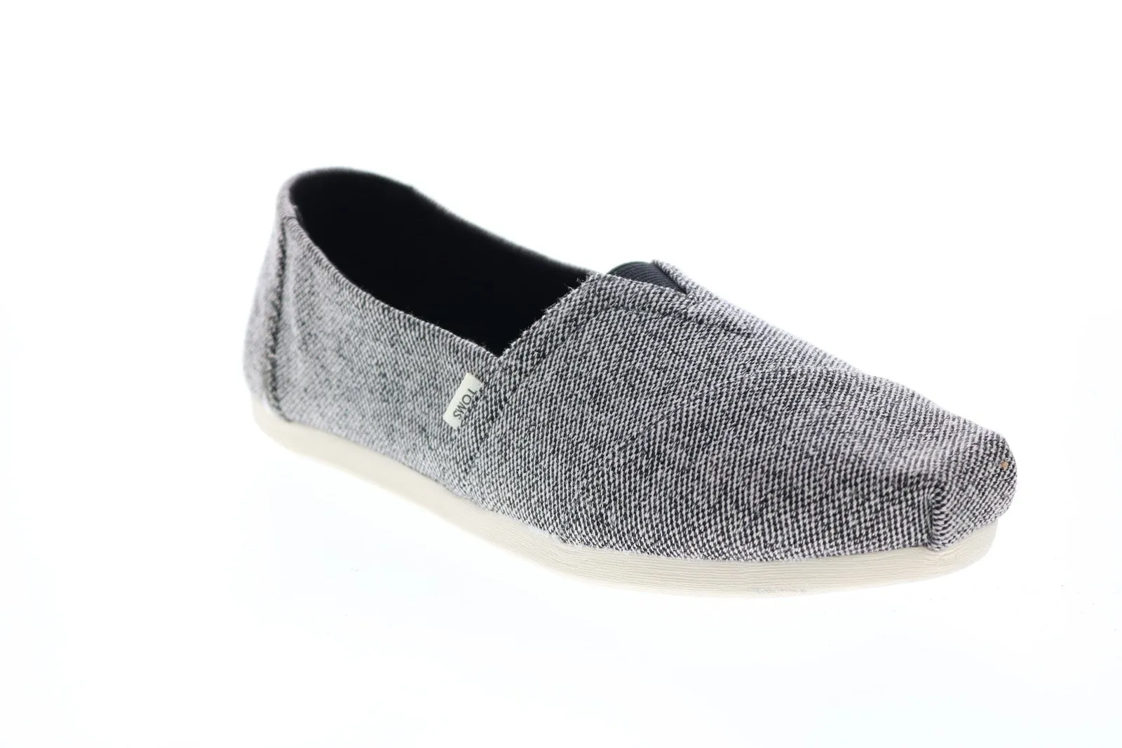 Toms Alpargata 10015676 Womens Black Canvas Slip On Loafer Flats Shoes