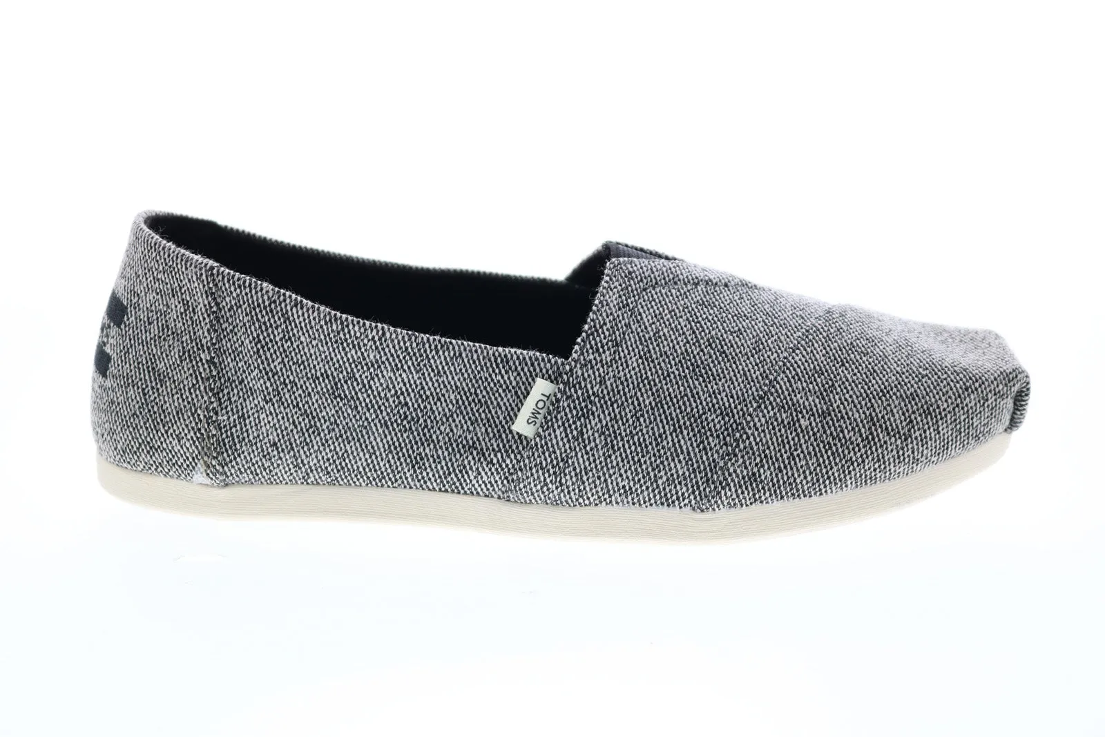 Toms Alpargata 10015676 Womens Black Canvas Slip On Loafer Flats Shoes