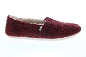 Toms Alpargata 10015696 Womens Red Canvas Slip On Loafer Flats Shoes