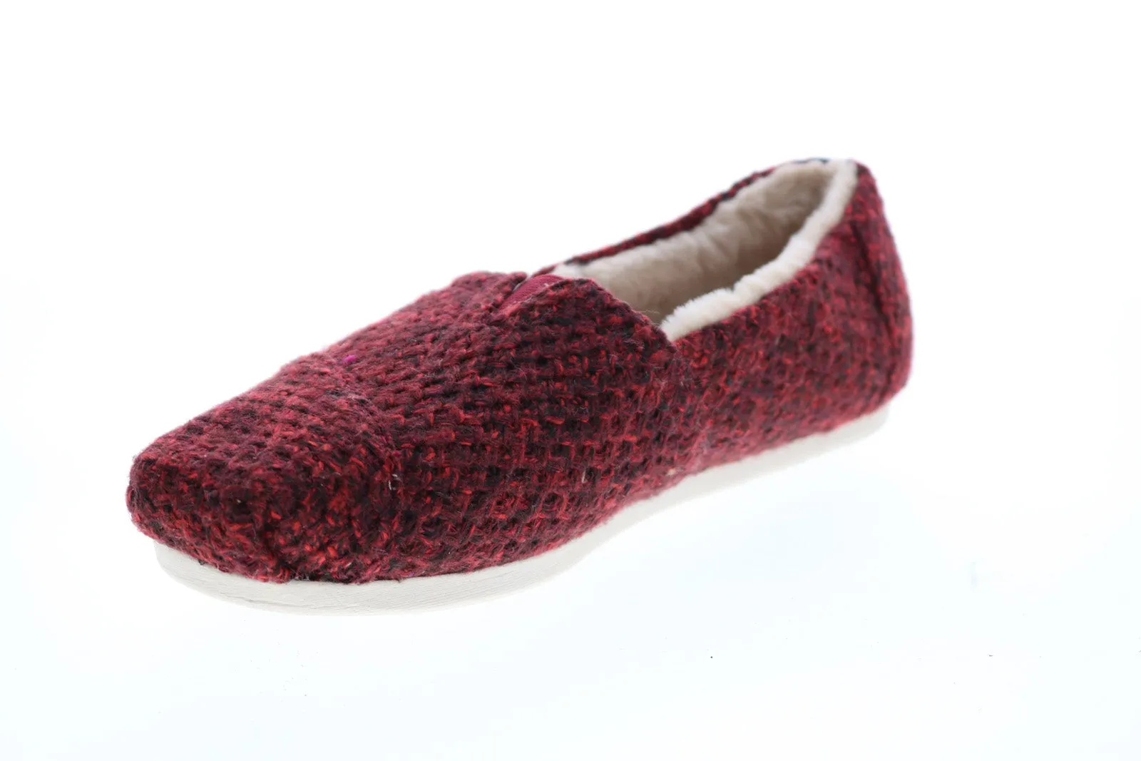 Toms Alpargata 10015696 Womens Red Canvas Slip On Loafer Flats Shoes