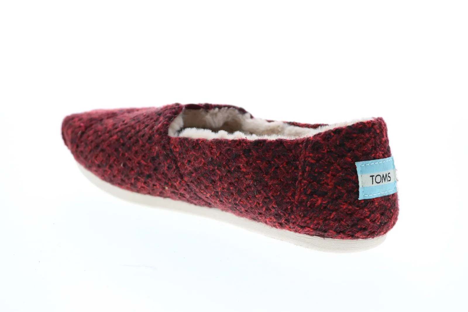 Toms Alpargata 10015696 Womens Red Canvas Slip On Loafer Flats Shoes