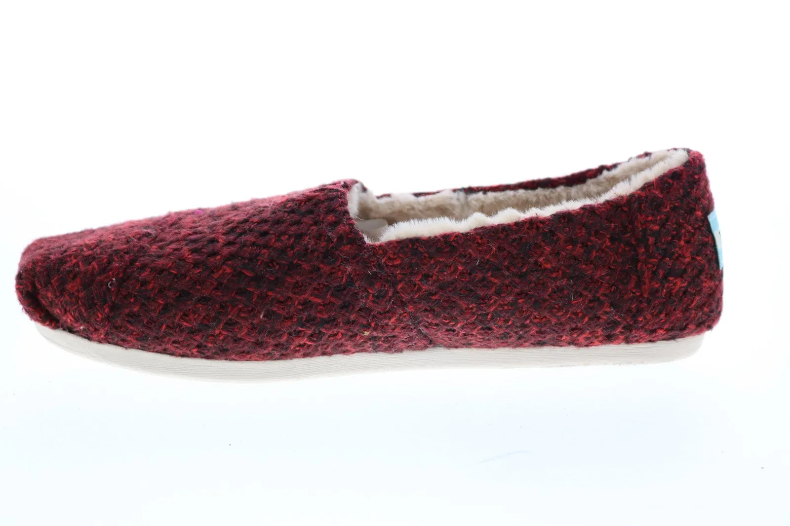 Toms Alpargata 10015696 Womens Red Canvas Slip On Loafer Flats Shoes