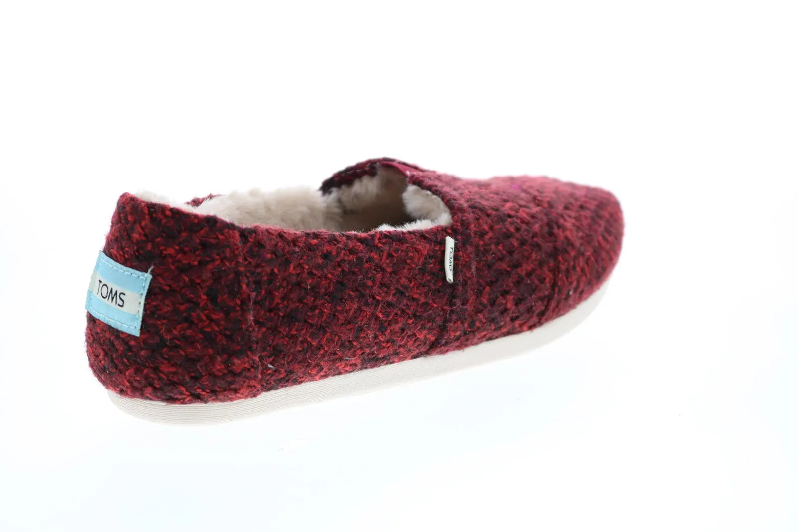 Toms Alpargata 10015696 Womens Red Canvas Slip On Loafer Flats Shoes