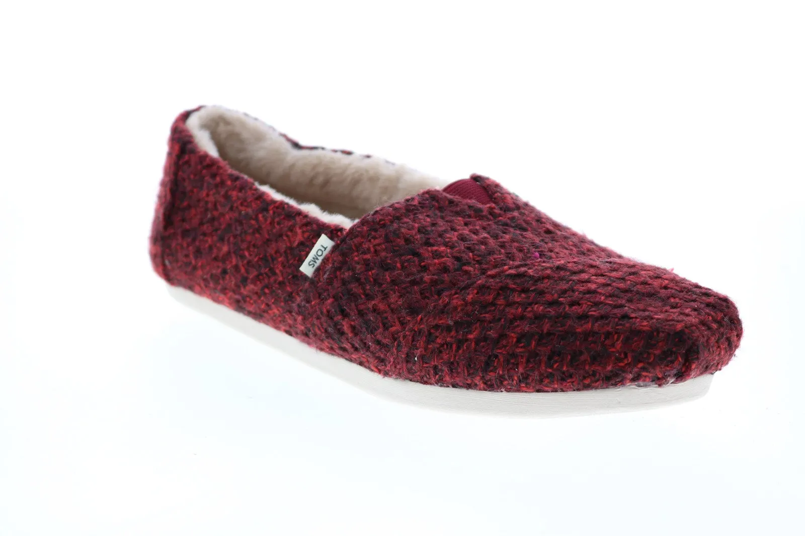 Toms Alpargata 10015696 Womens Red Canvas Slip On Loafer Flats Shoes