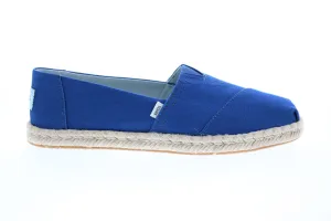 Toms Classic 10015052 Womens Blue Canvas Slip On Loafer Flats Shoes