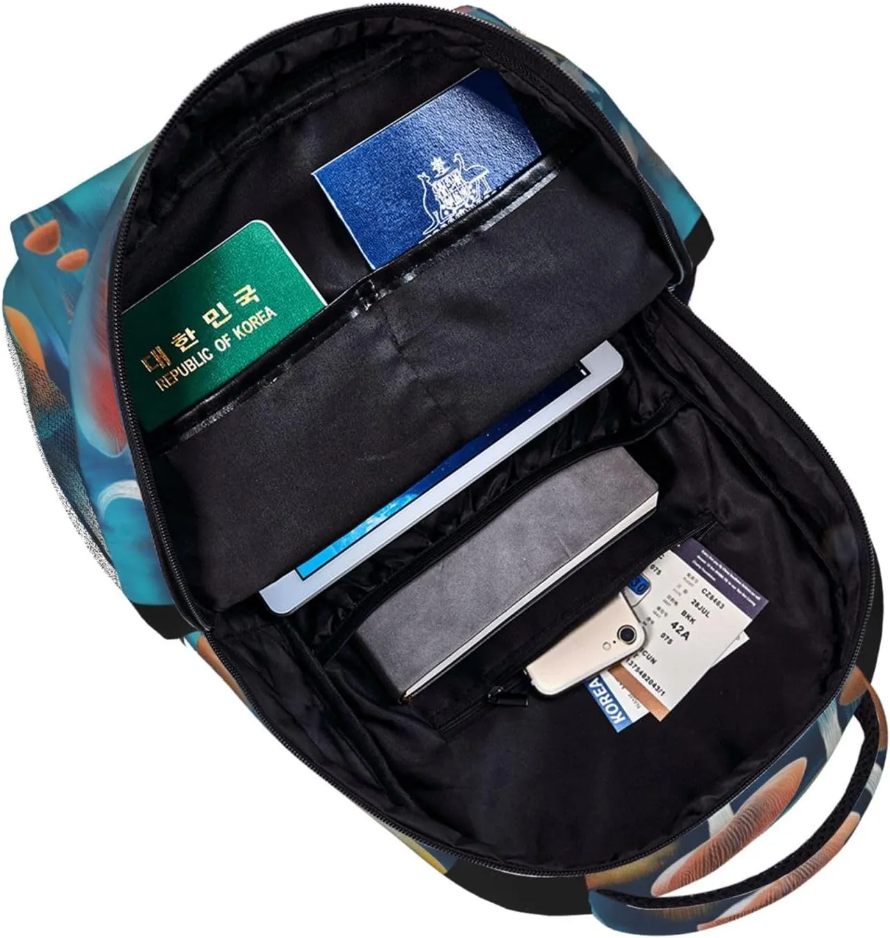 Travel Waterproof Backpack with Double Zipper and Side Mesh Pockets, Laptop Backpack Compatible with Witch Mystery Magic Mushroom