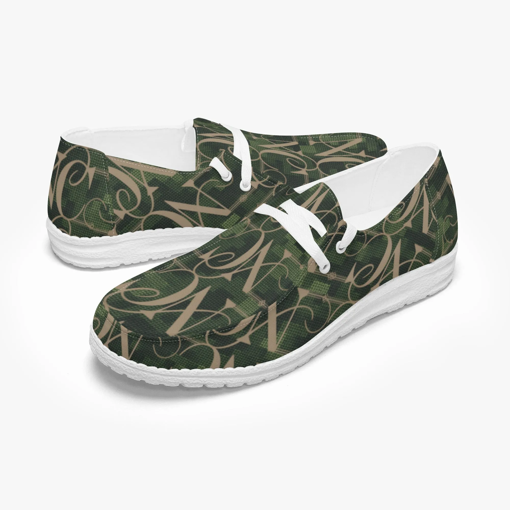 Trendy Canvas Lace-up Loafers