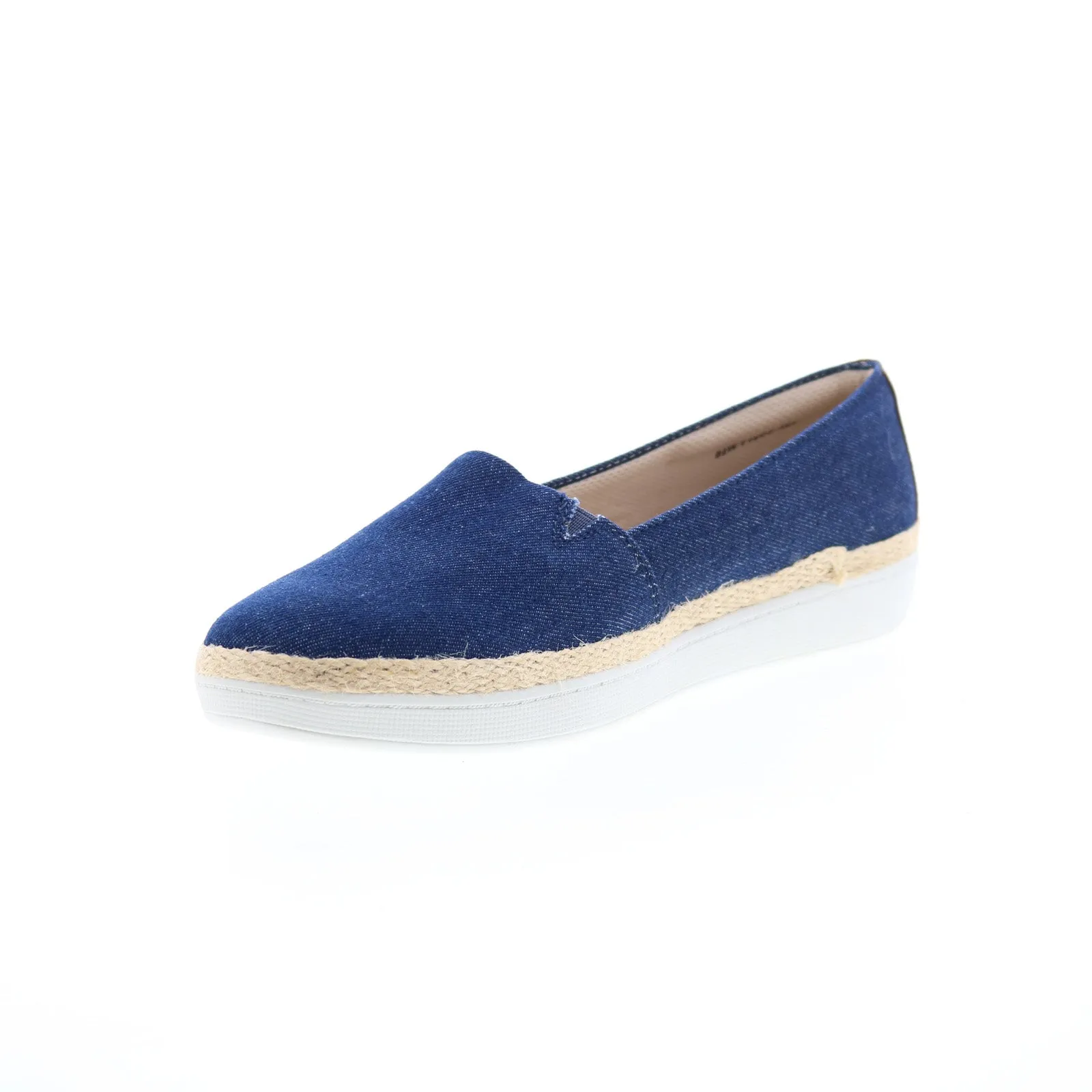 Trotters Accent T1803-457 Womens Blue Wide Canvas Loafer Flats Shoes