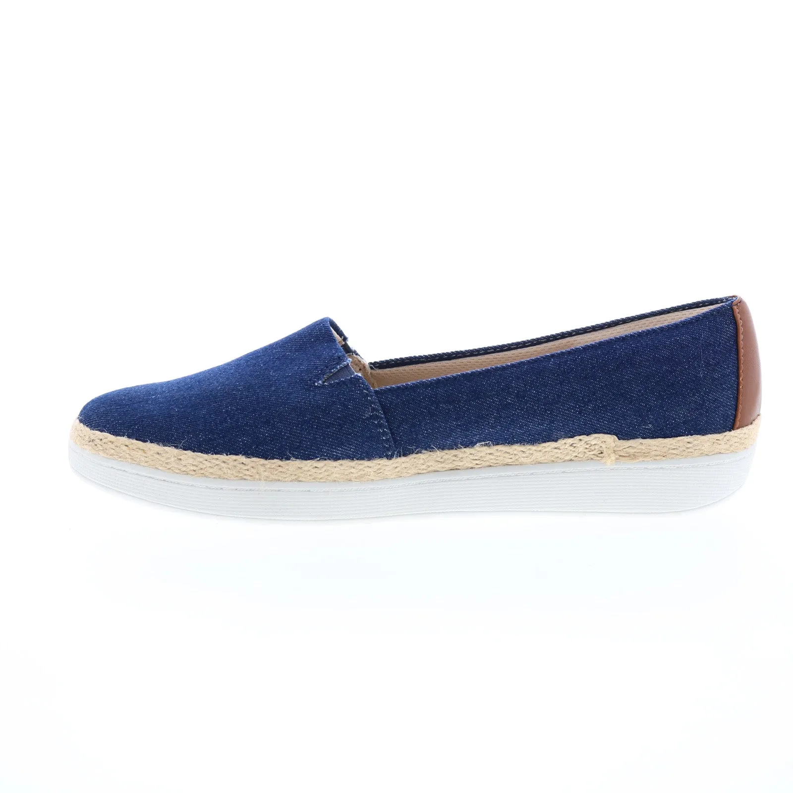 Trotters Accent T1803-457 Womens Blue Wide Canvas Loafer Flats Shoes