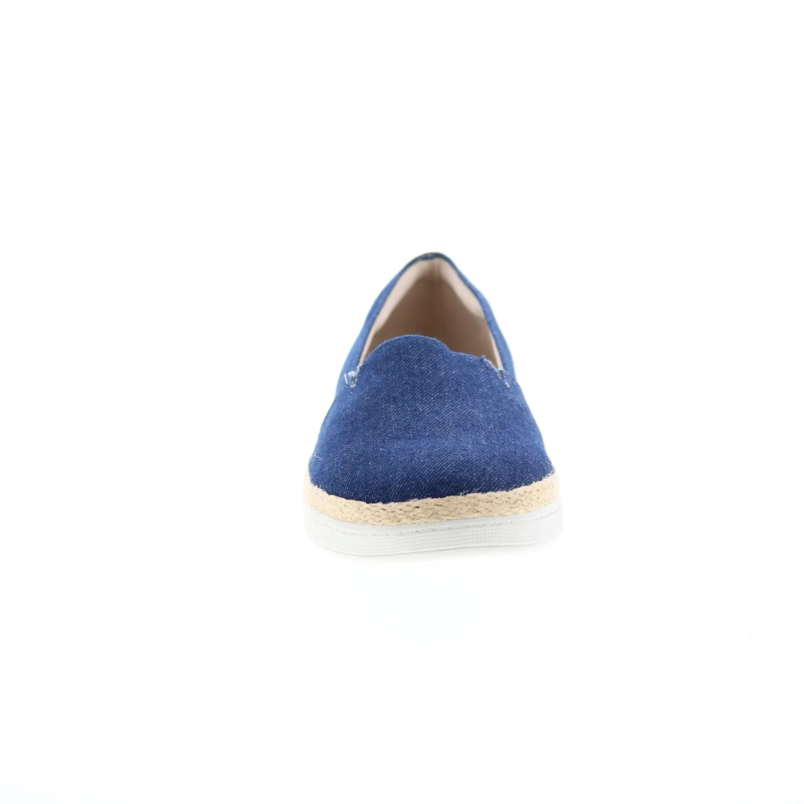 Trotters Accent T1803-457 Womens Blue Wide Canvas Loafer Flats Shoes