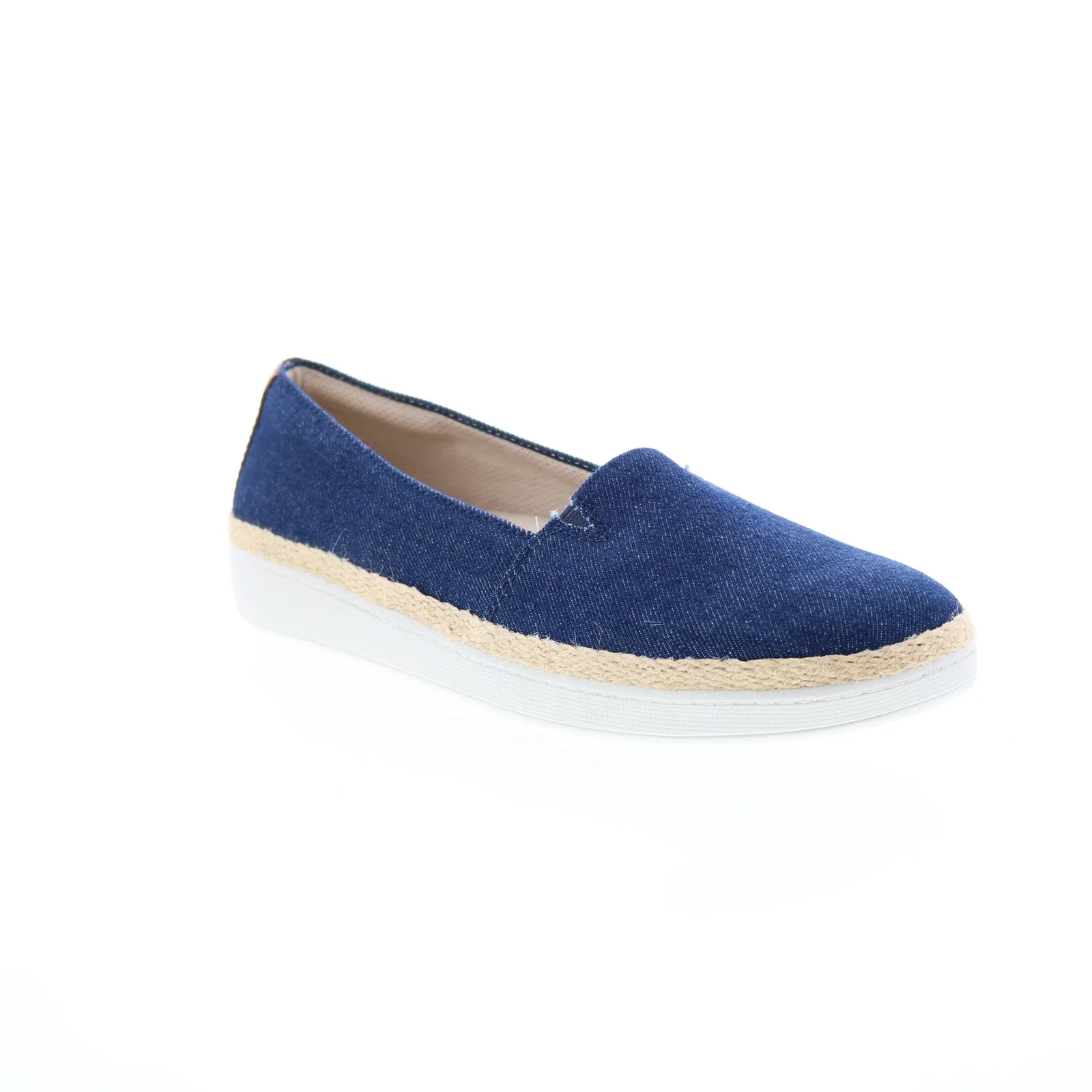 Trotters Accent T1803-457 Womens Blue Wide Canvas Loafer Flats Shoes