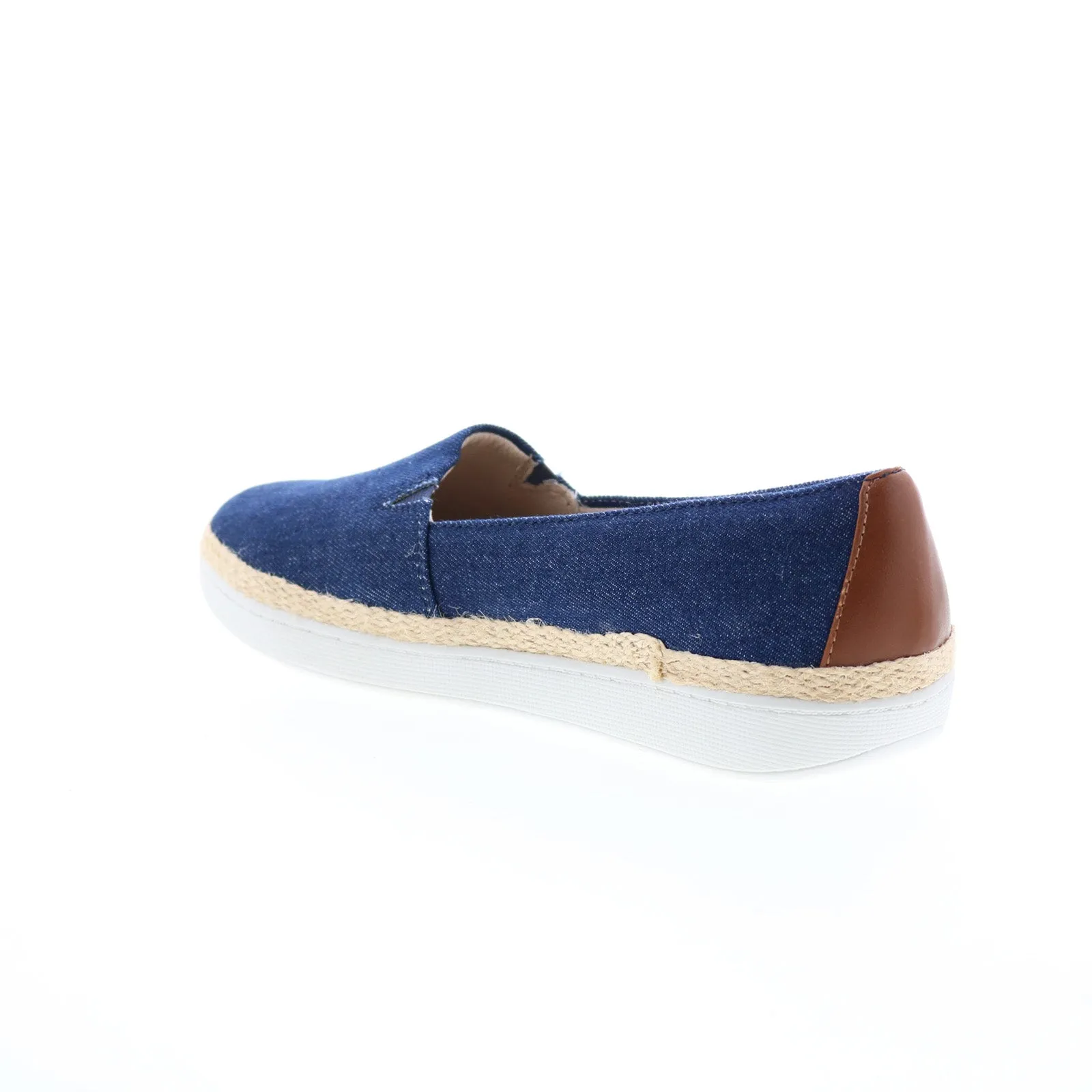 Trotters Accent T1803-457 Womens Blue Wide Canvas Loafer Flats Shoes