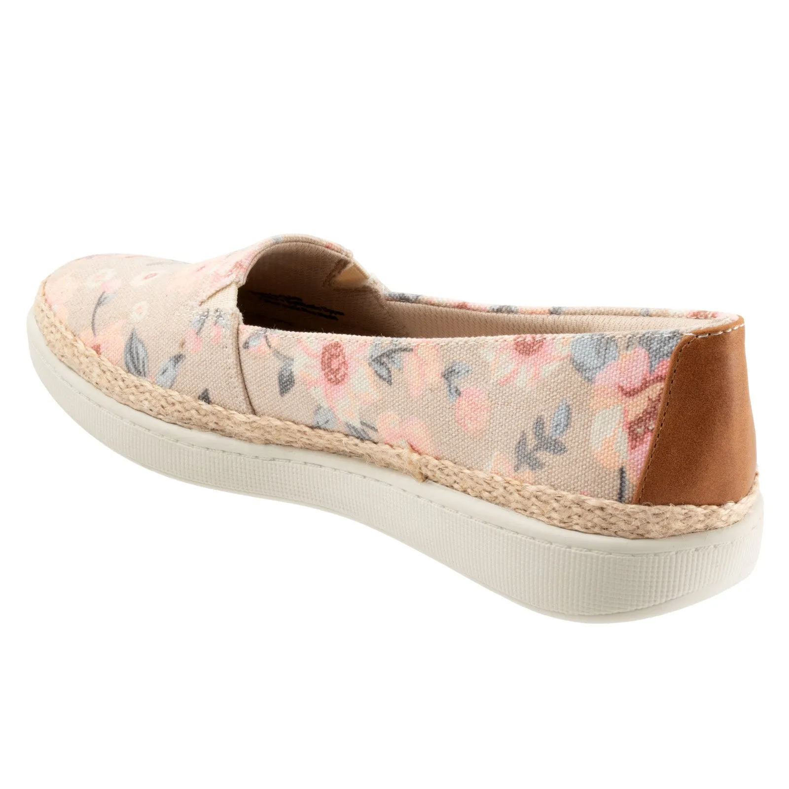 Trotters Accent T1803-921 Womens Beige Wide Canvas Loafer Flats Shoes