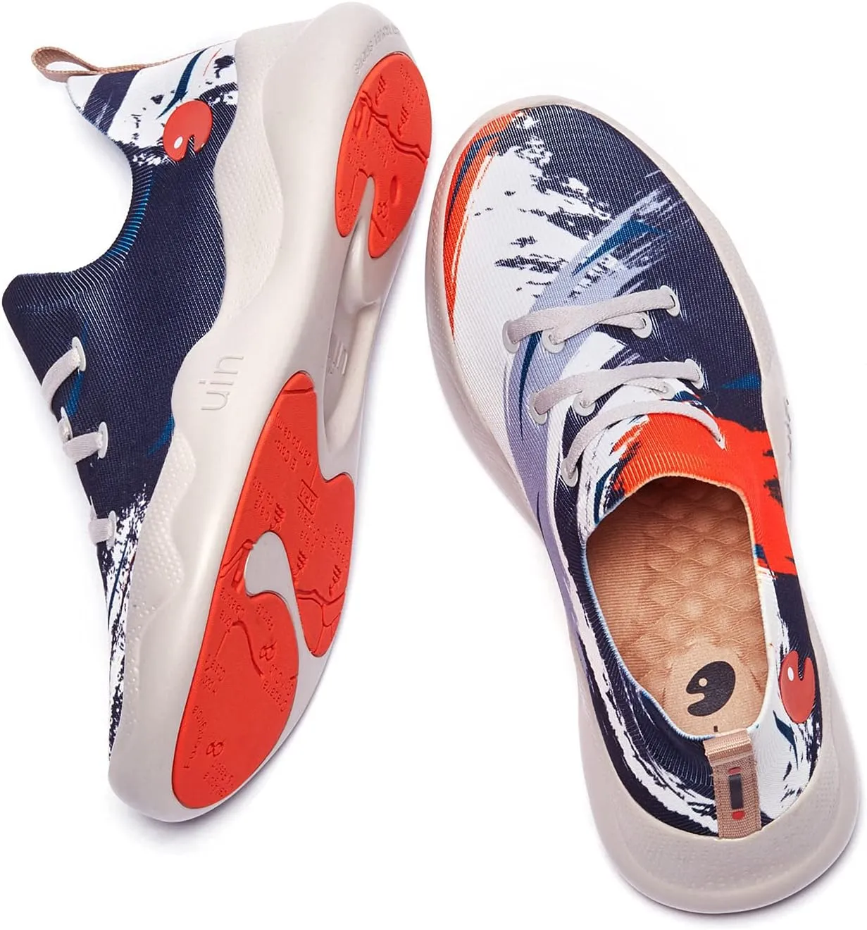 UIN Men's Fashion Sneakers Lightweight Walking Casual Slip Ons Comfortable Art Painted Athletic Travel Shoes Mijas Eye of Exploration