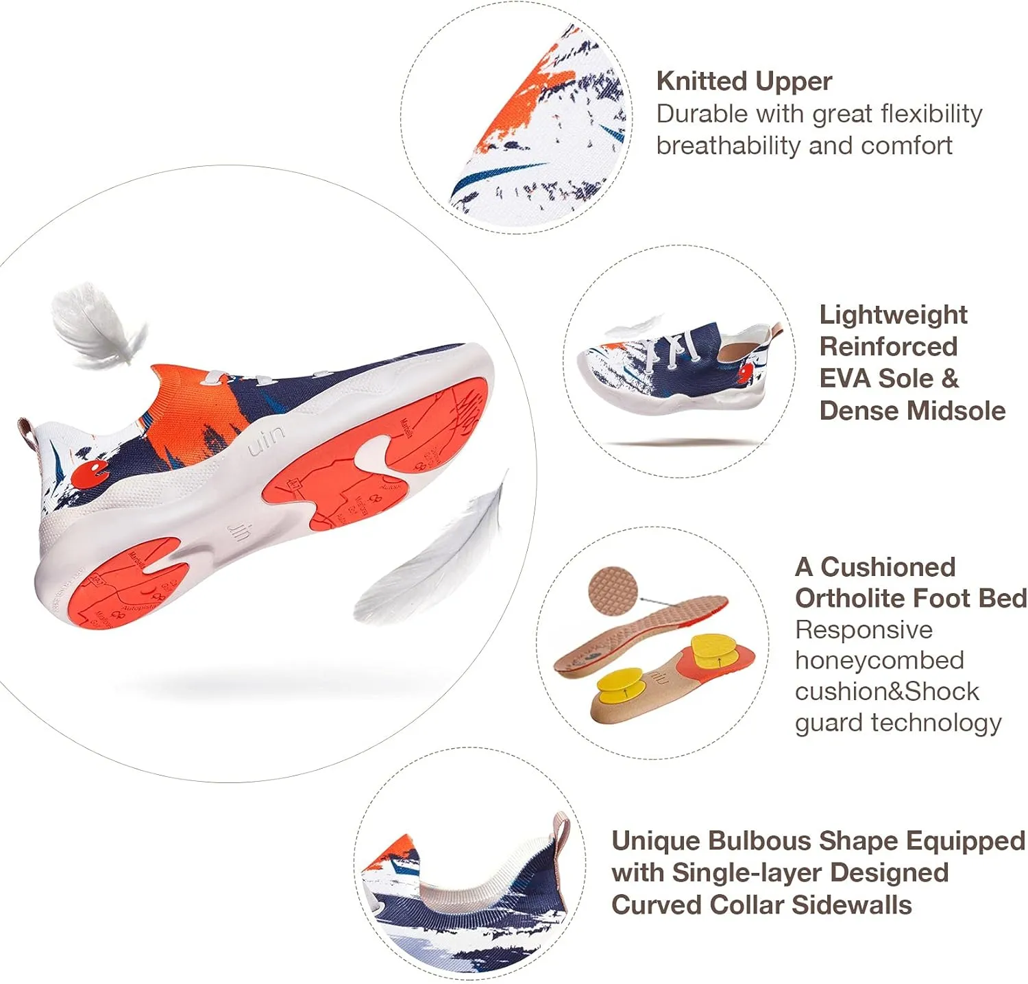 UIN Men's Fashion Sneakers Lightweight Walking Casual Slip Ons Comfortable Art Painted Athletic Travel Shoes Mijas Eye of Exploration
