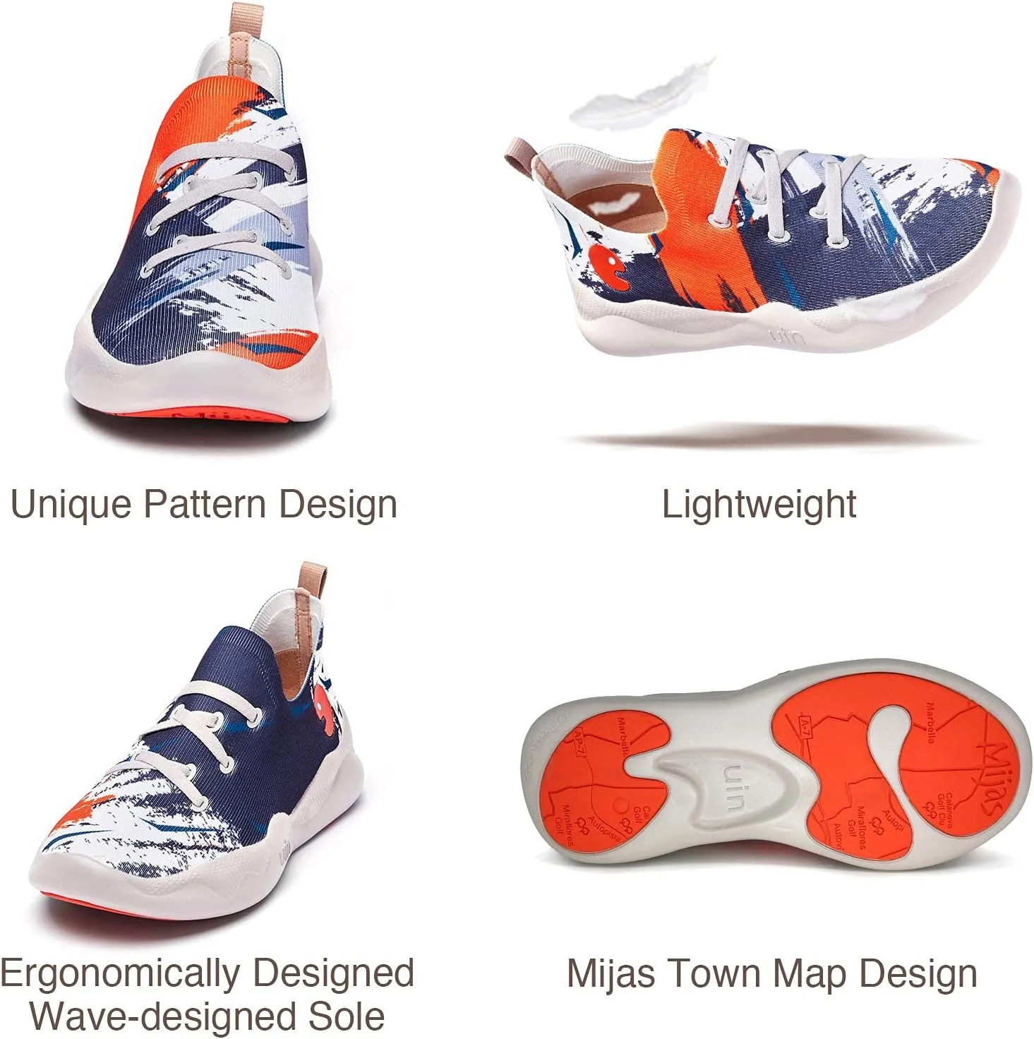 UIN Men's Fashion Sneakers Lightweight Walking Casual Slip Ons Comfortable Art Painted Athletic Travel Shoes Mijas Eye of Exploration