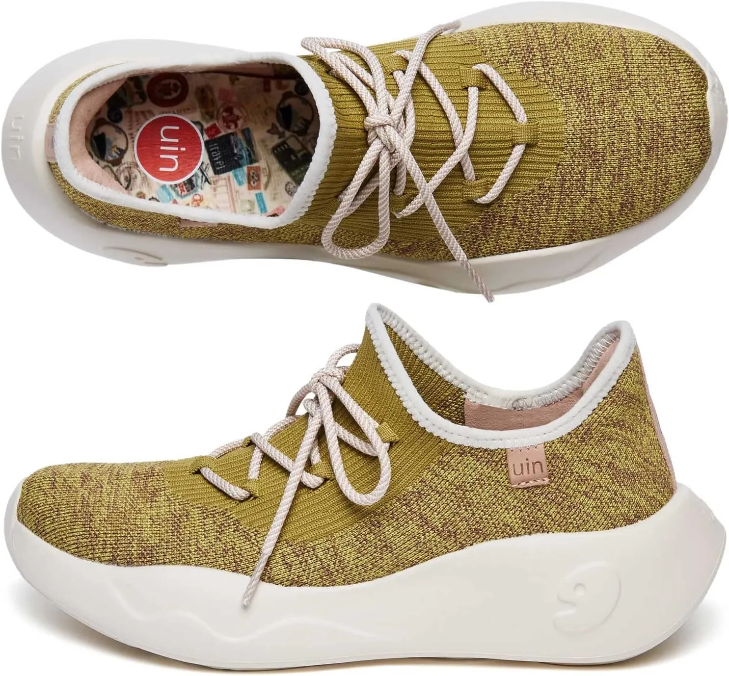 UIN Men's Fashion Sneakers Walking Casual Slip Ons Microfiber Comfortable Lightweight Art Painted Athletic Travel Shoes Mijas
