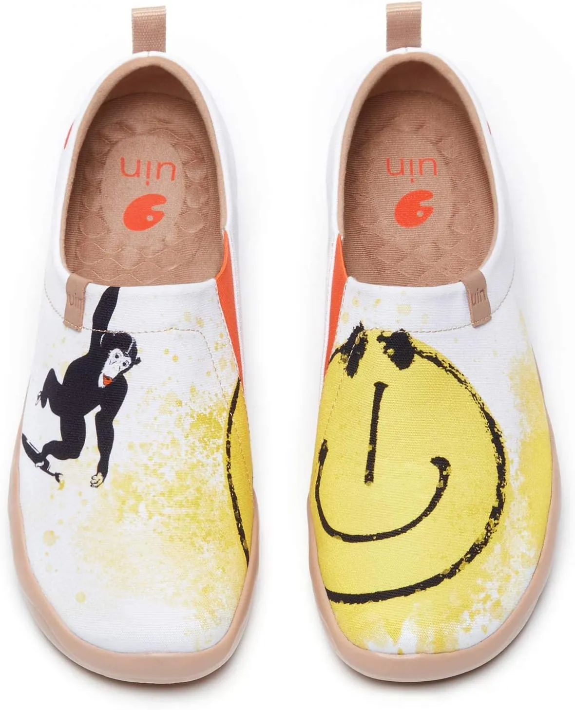 UIN Men's Slip Ons Canvas Lightweight Flats Sneakers Walking Casual Loafers Comfortable Art Painted Travel Shoes