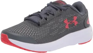 Under Armour Unisex Child Grade School Charged Pursuit 2 Sneaker, Pitch Gray (102 White, 6 Big Kid US