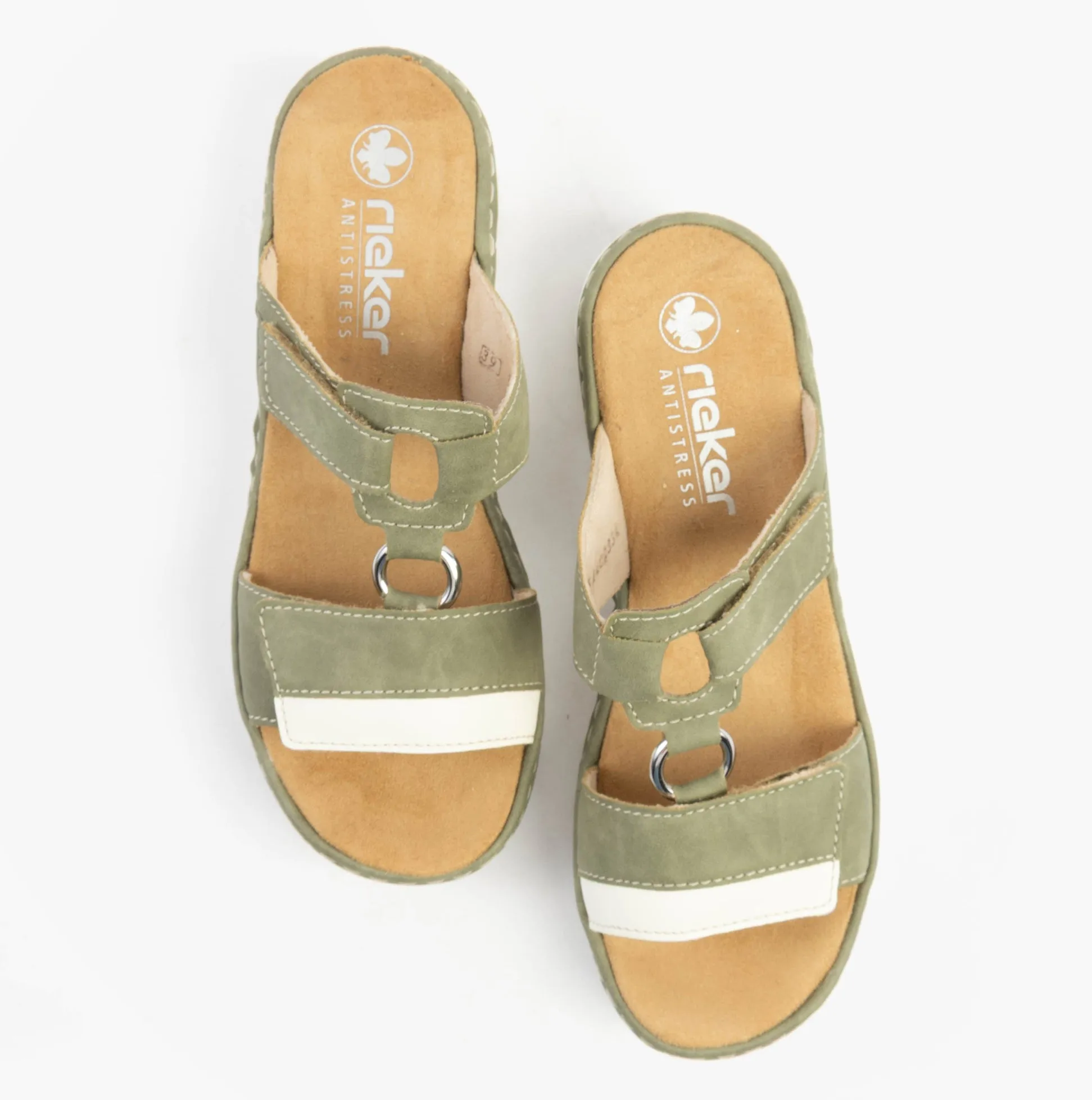 V1396-52 Womens Sandals Green Combination
